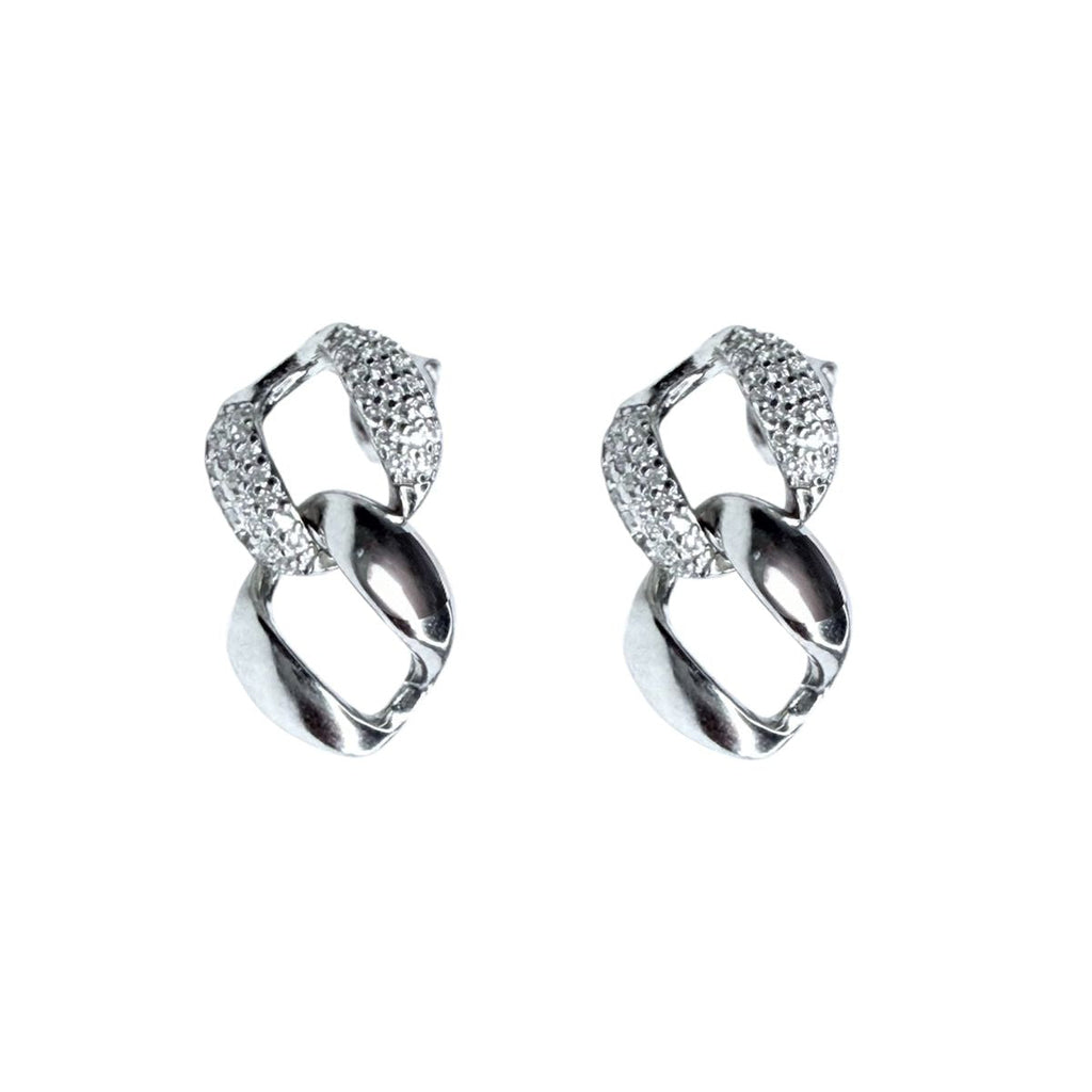 Aros Cadena Doble - Aros Plata 925