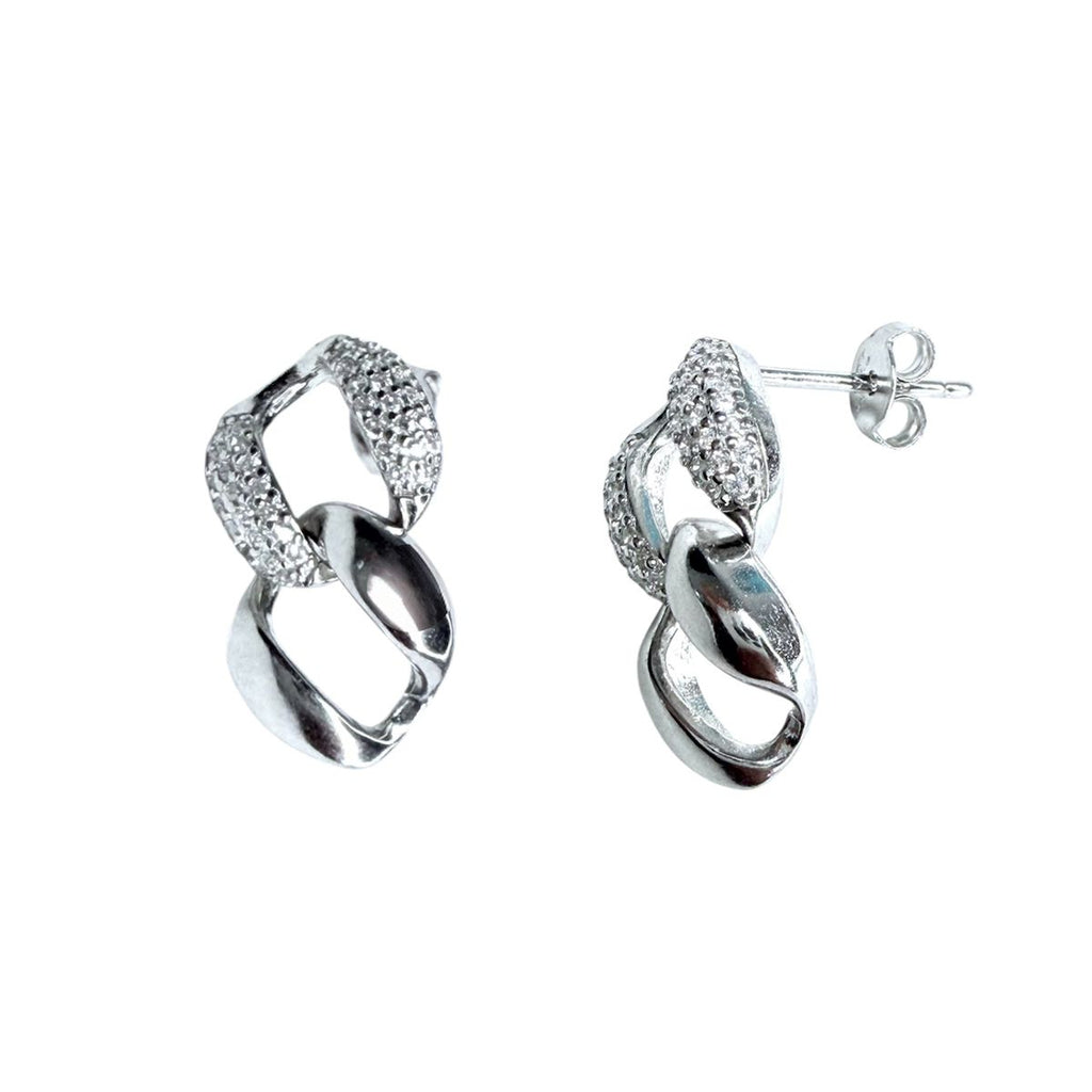 Aros Cadena Doble - Aros Plata 925