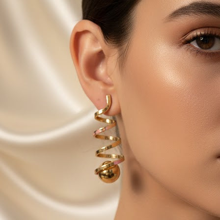 Aros Espiral - Aros Bañados en Oro Amarillo