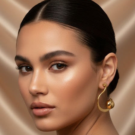 Aros Camelia - Aros Bañados en Oro Amarillo