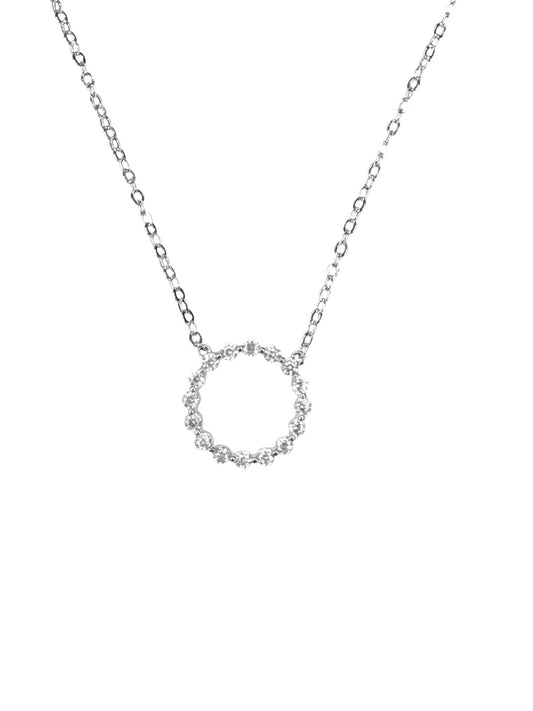 Collar Plata 925 circulo infinito de zirconias