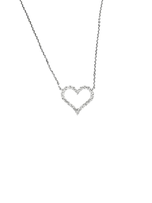 Collar Plata 925 Corazon de Zircon