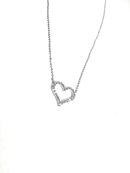 Collar Plata 925 Corazon de Zircon