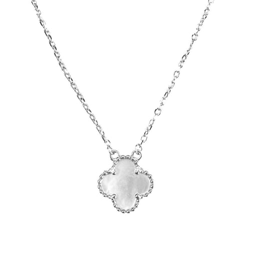 Collar Plata 925 trebol Madre perla