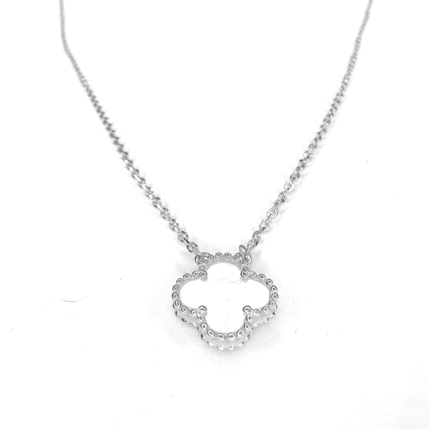 Collar Plata 925 trebol Madre perla
