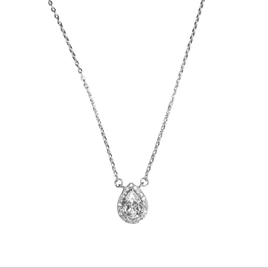 Collar Plata 925 Gran gota rodeada de estrellas