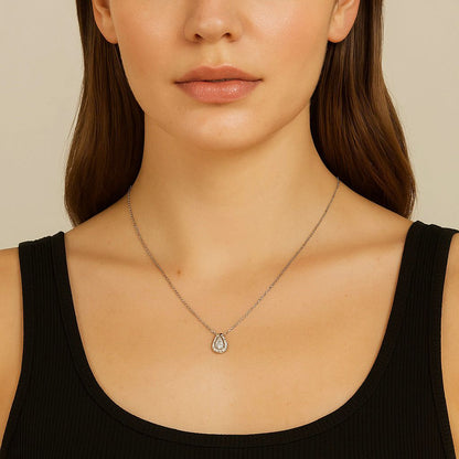 Collar Plata 925 Gran gota rodeada de estrellas