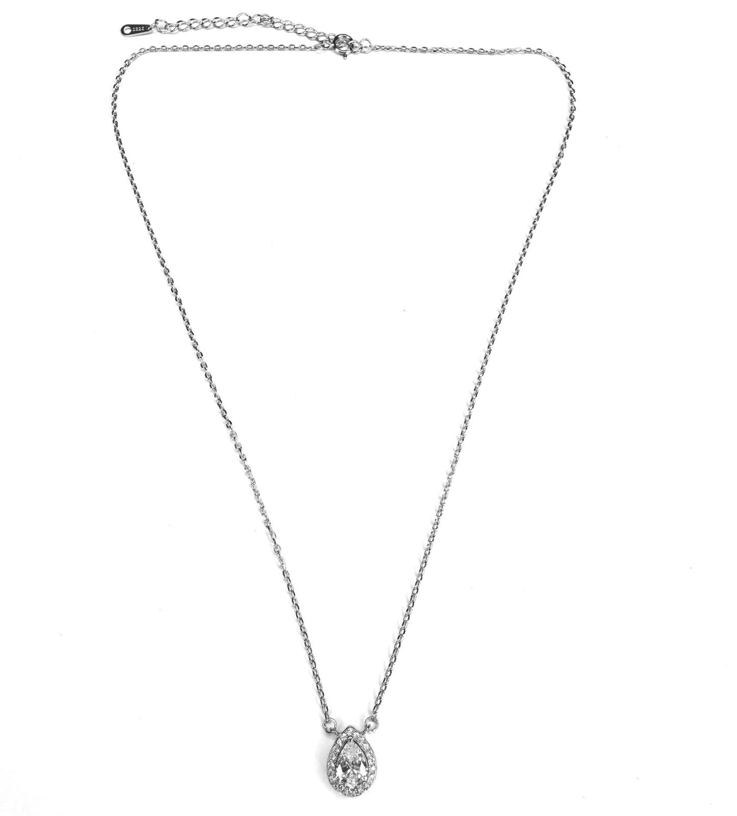 Collar Plata 925 Gran gota rodeada de estrellas