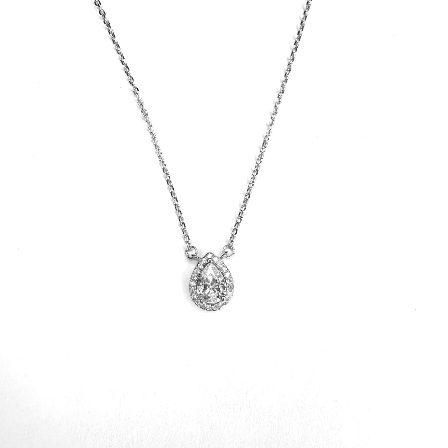 Collar Plata 925 Gran gota rodeada de estrellas