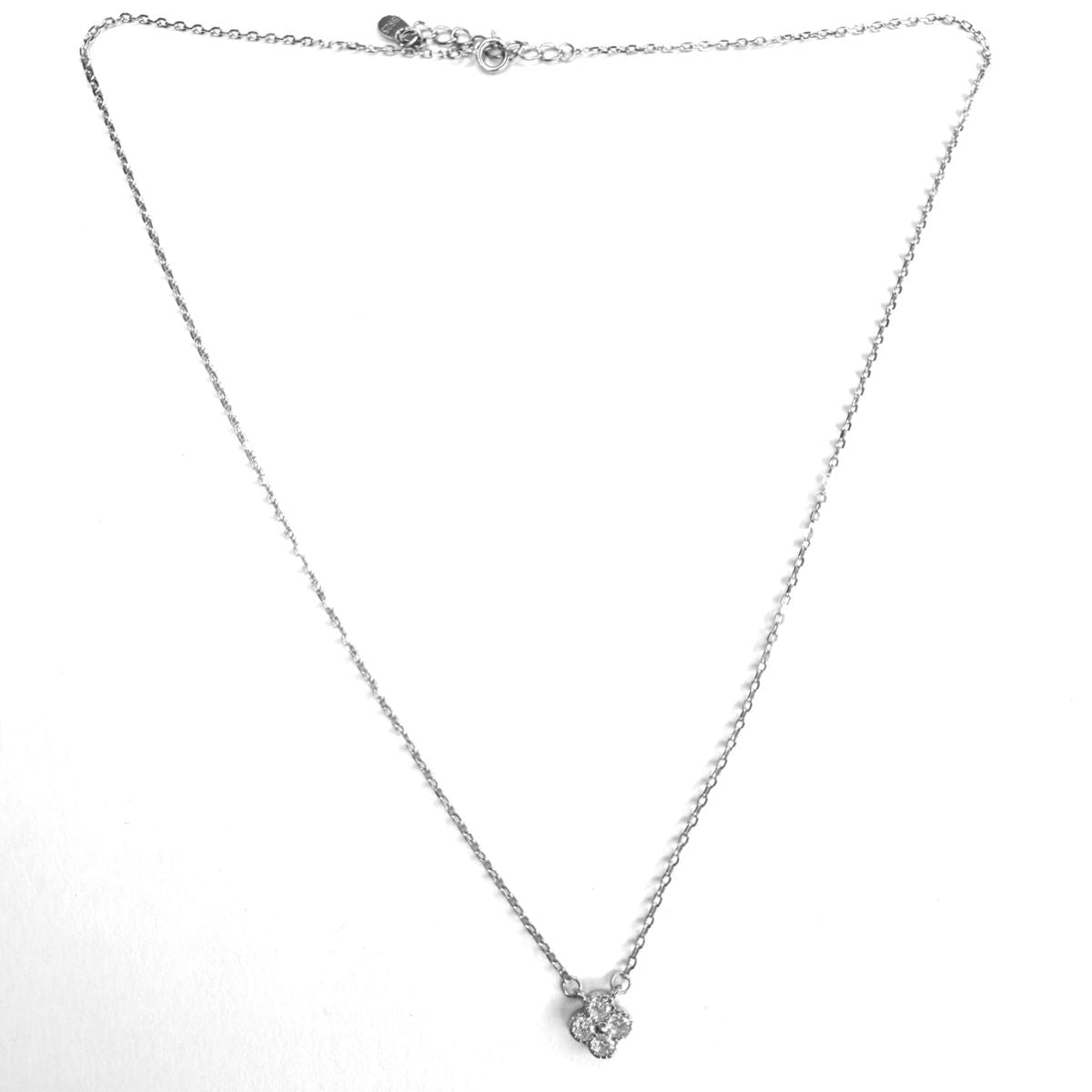 Collar Plata 925 Trebol blanco
