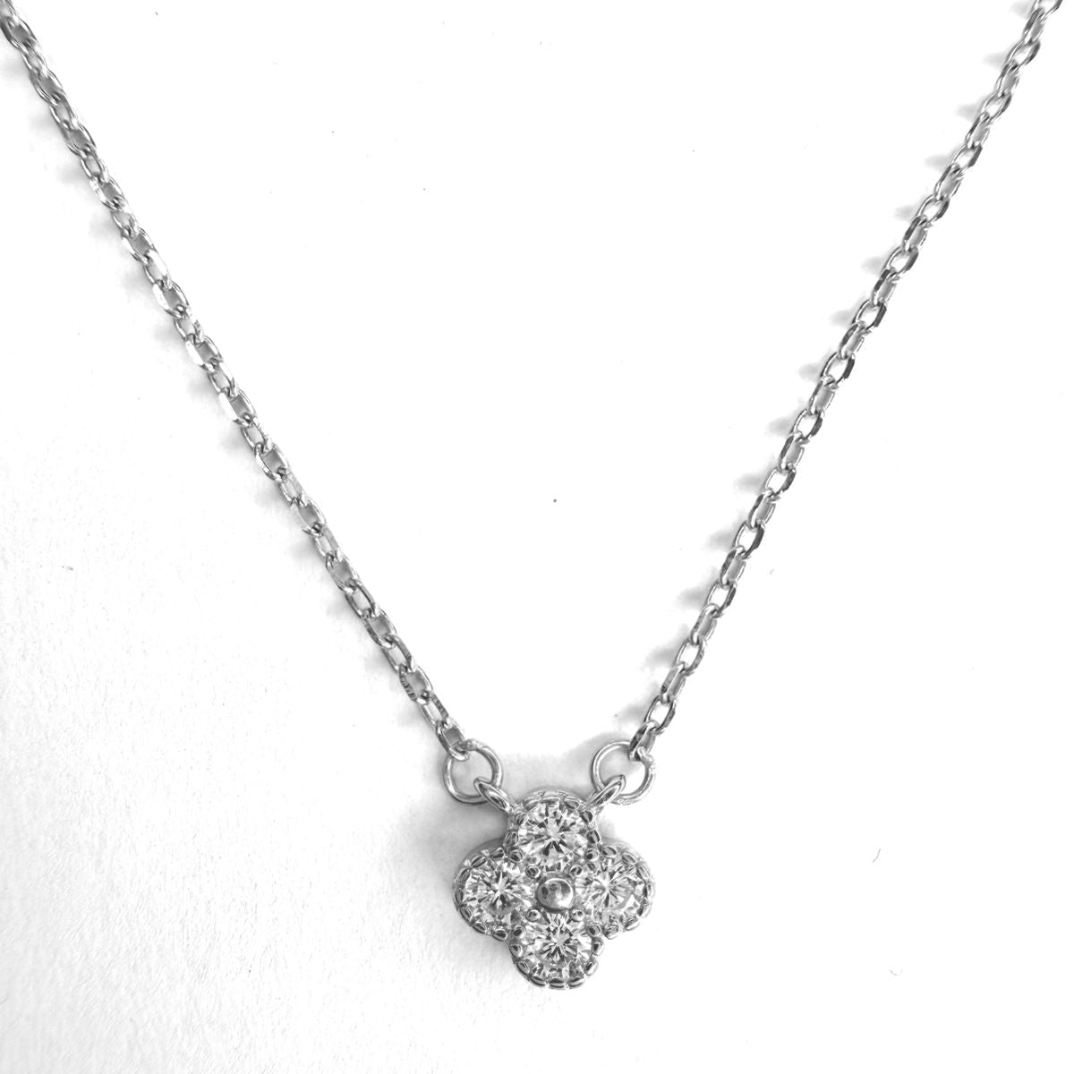 Collar Plata 925 Trebol blanco