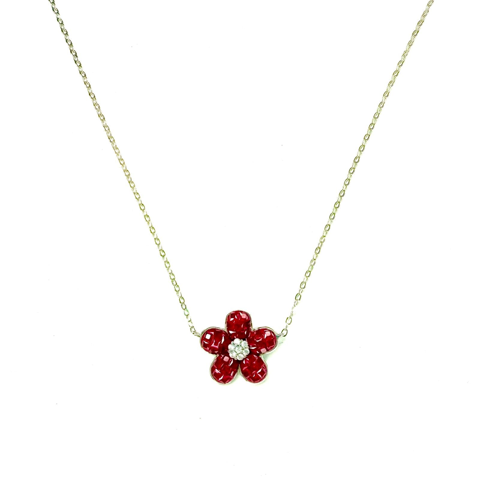 Collar flor Rosa