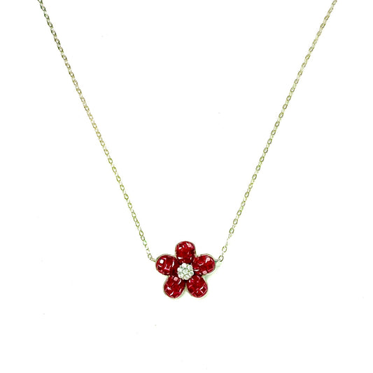 Collar flor Rosa