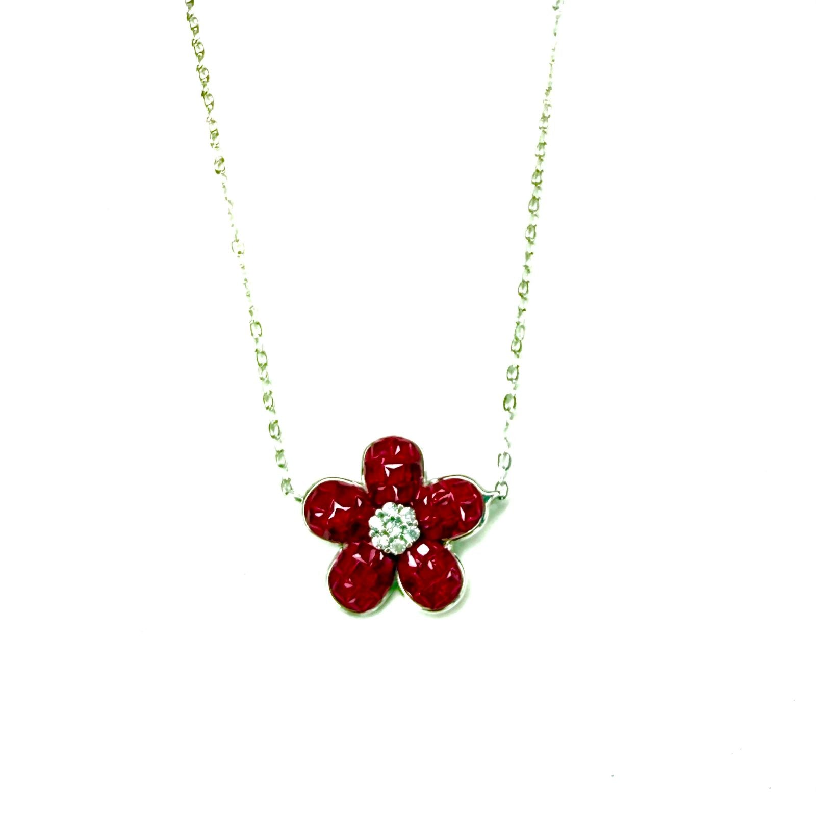 Collar flor Rosa