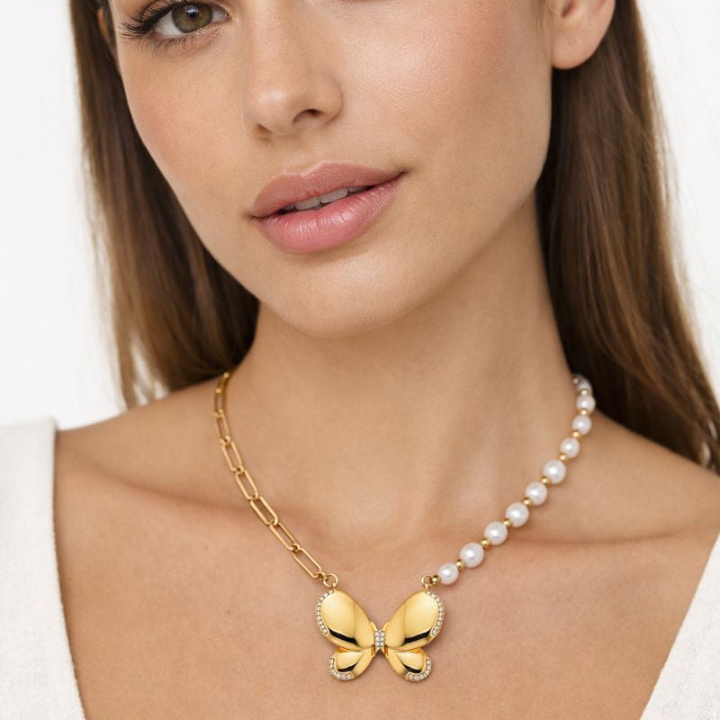 Collar Mariposa  - Collar Bañado en Oro Amarillo