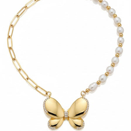 Collar Mariposa  - Collar Bañado en Oro Amarillo