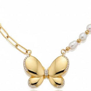 Collar Mariposa  - Collar Bañado en Oro Amarillo