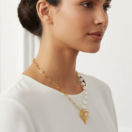 Collar Corazon - Collar Bañado en Oro Amarillo