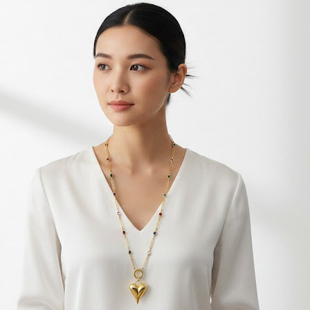 Collar Corazón - Collar Bañado en Oro Amarillo