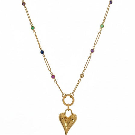 Collar Corazón - Collar Bañado en Oro Amarillo