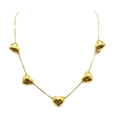 Collar Five Hearts - Collar Bañado en Oro Amarillo
