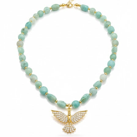 Collar Celeste - Collar Bañado Oro Amarillo