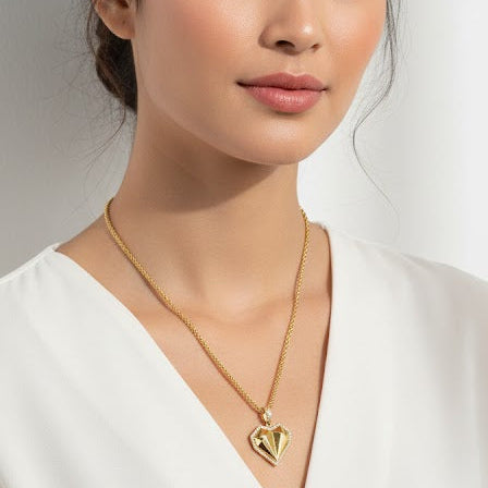 Collar Corazón - Collar Bañado en Oro Amarillo