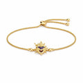 Pulsera Corazón Flechado - Pulsera Bañada en Oro