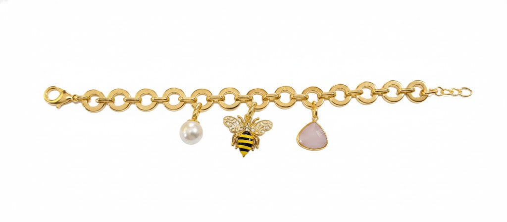 Pulsera Abejita - Pulsera Bañada en Oro