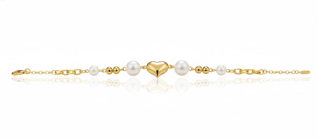Pulsera Corazón Bombacho - Pulsera Bañada en Oro