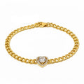 Pulsera Halo Corazón - Pulsera Bañada en Oro