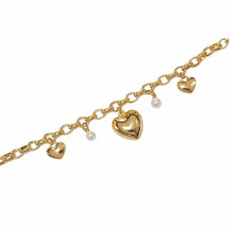 Pulsera Corazones - Pulsera Bañada en Oro