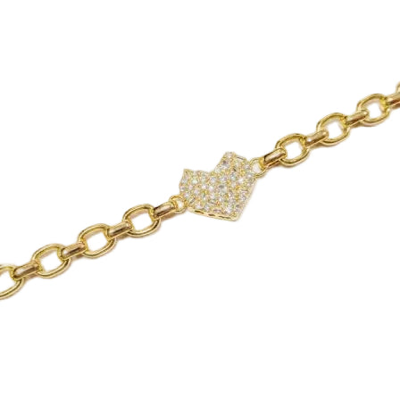 Pulsera Corazón - Pulsera Bañada en Oro