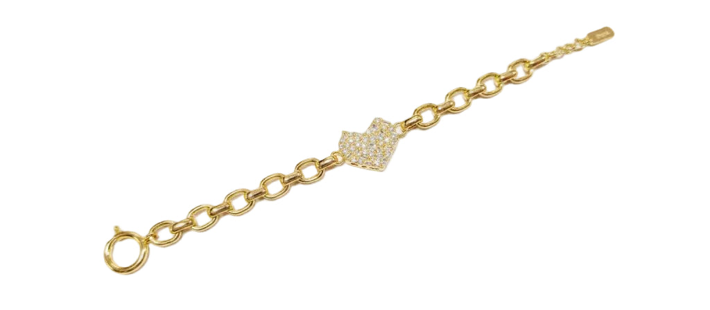 Pulsera Corazón - Pulsera Bañada en Oro