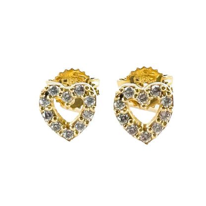 Aro Oro 18k , Corazon zirconitas blancas