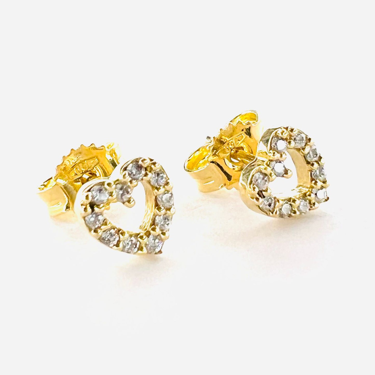 Aro Oro 18k , Corazon zirconitas blancas