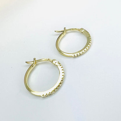 Aro argolla oro 18 k, zirconitas blancas