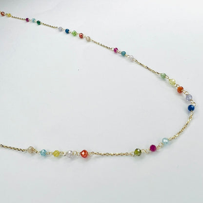 Collar oro 18 kilates , bolitas de colores