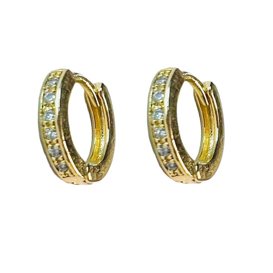 Aros Argolla bañada en oro 18k zirconita