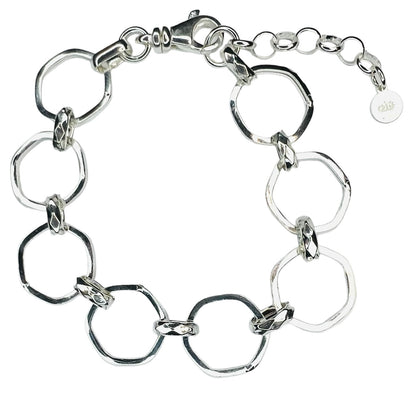 Pulsera Plata 8 hexagonos