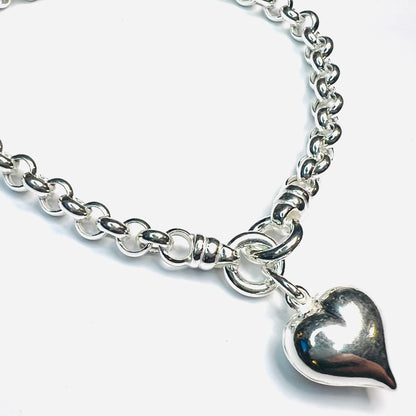 Pulsera Plata figaro corazon