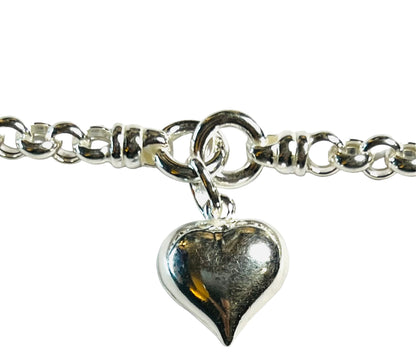 Pulsera Plata figaro corazon