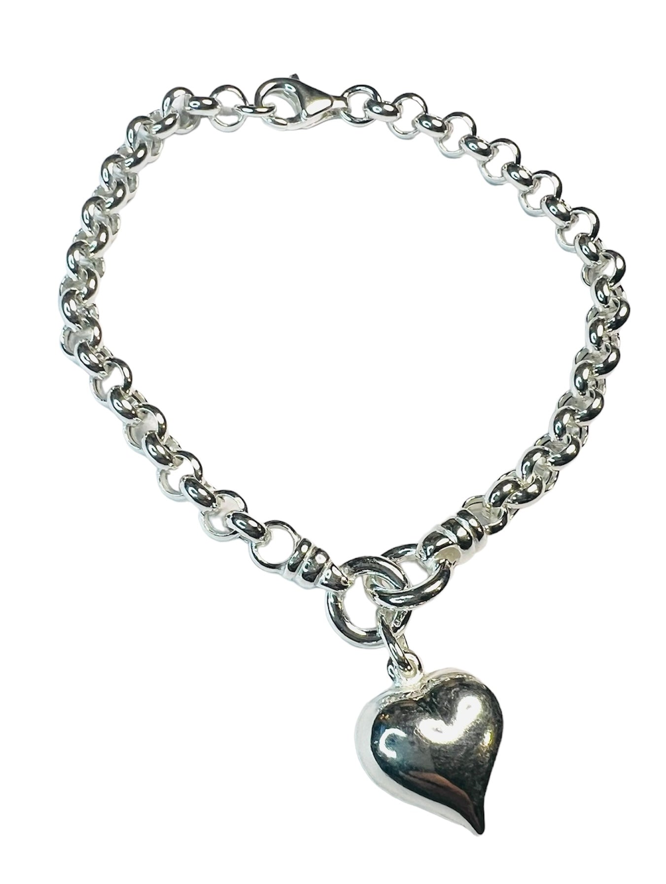 Pulsera Plata figaro corazon