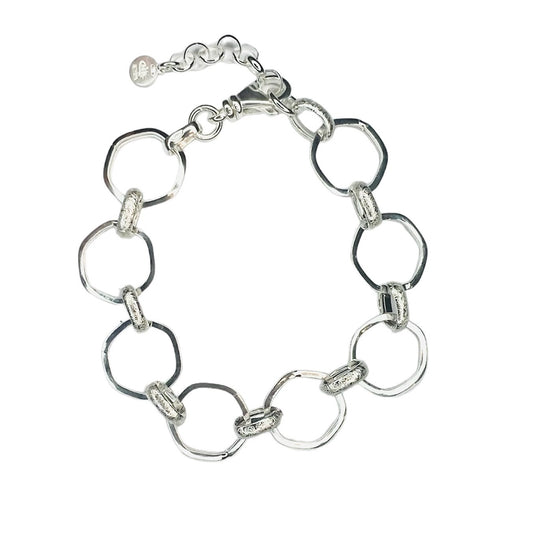 Pulsera Plata rombos , eslabones