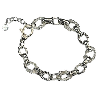 Pulsera Plata Eslabones , ovalados ,  dobles