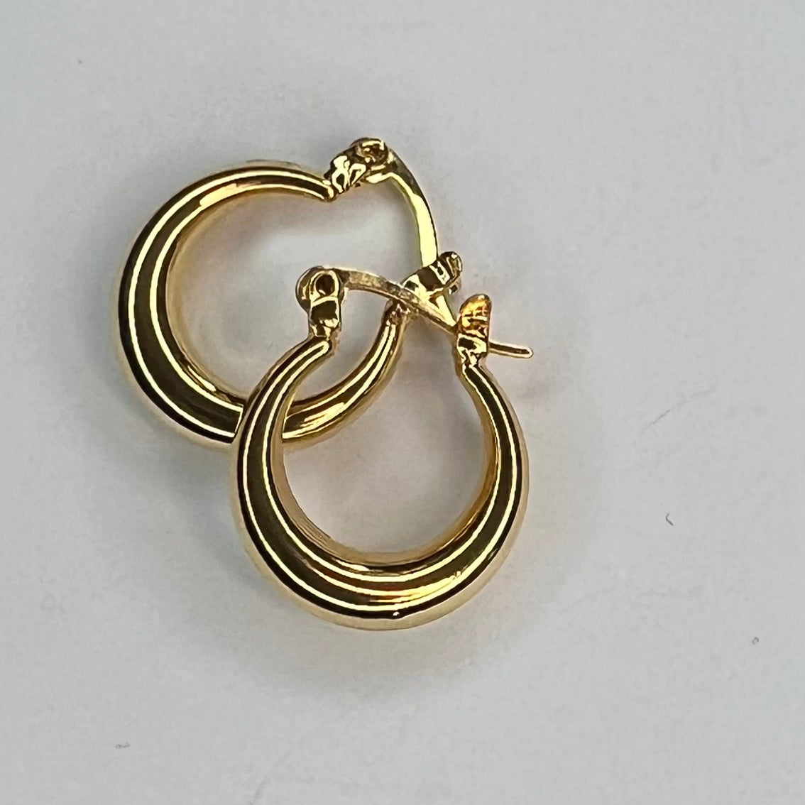 Aros Argolla bañada en oro 18k tipo bote