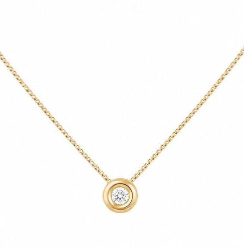 Collar Oro Amarillo Punto de Luz con Diamantes - Collar Oro 18K