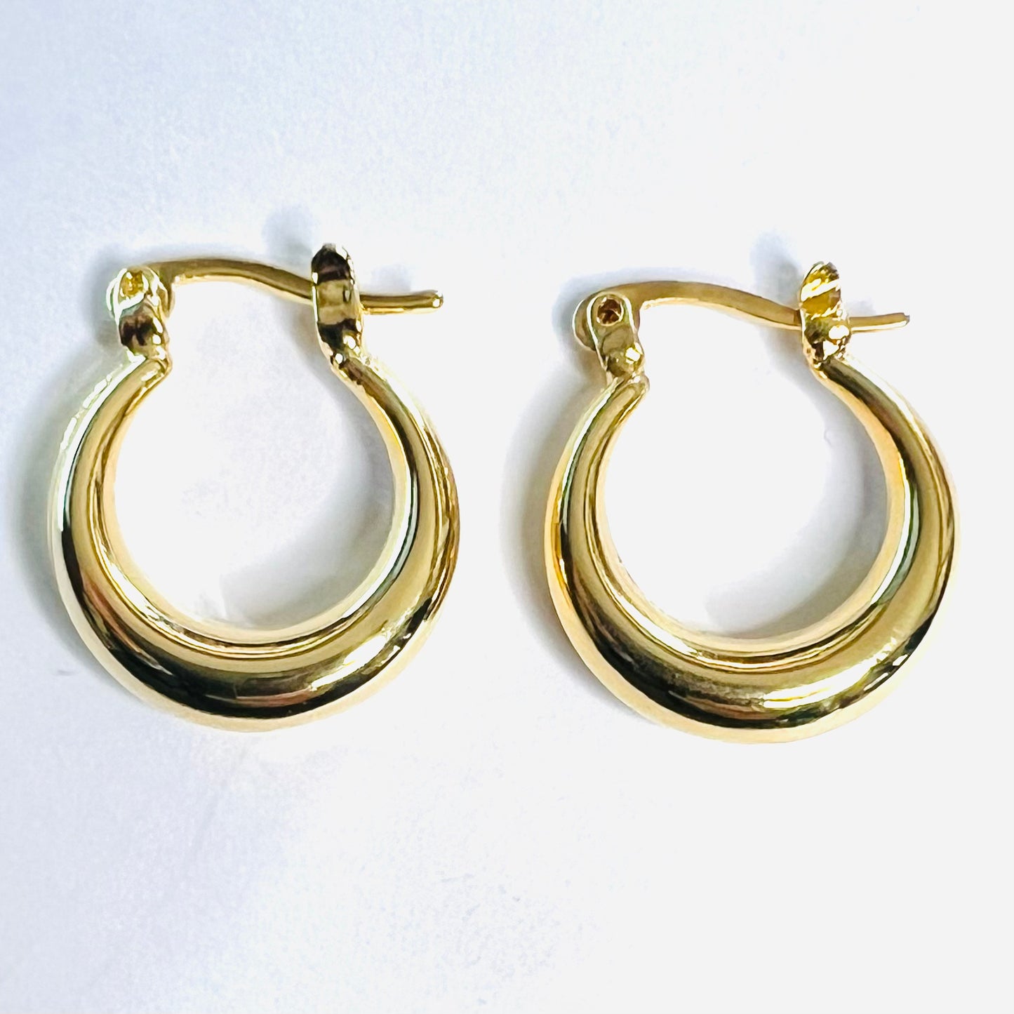 Aros Argolla bañada en oro 18k tipo bote