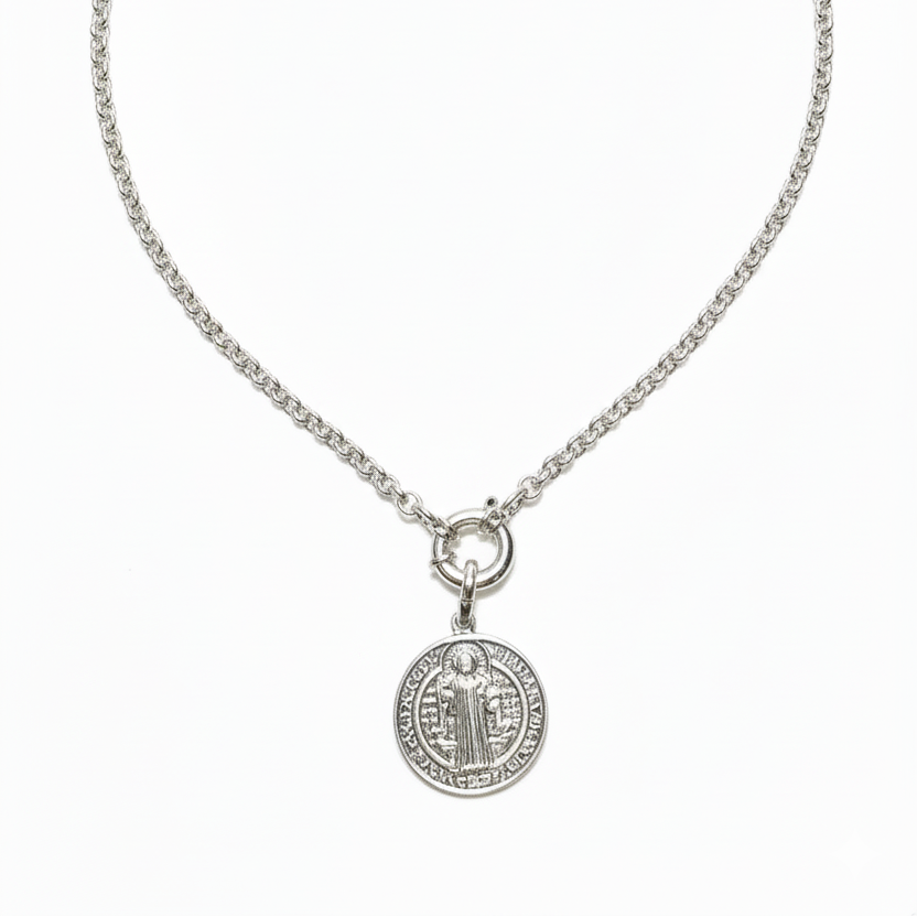 Colgante Medallón San Benito - Colgante Plata 925