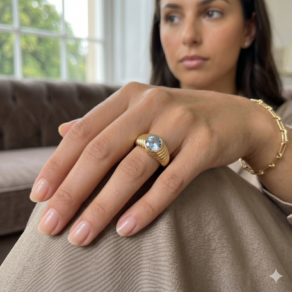 Anillo Topacio - Anillo Oro 18k